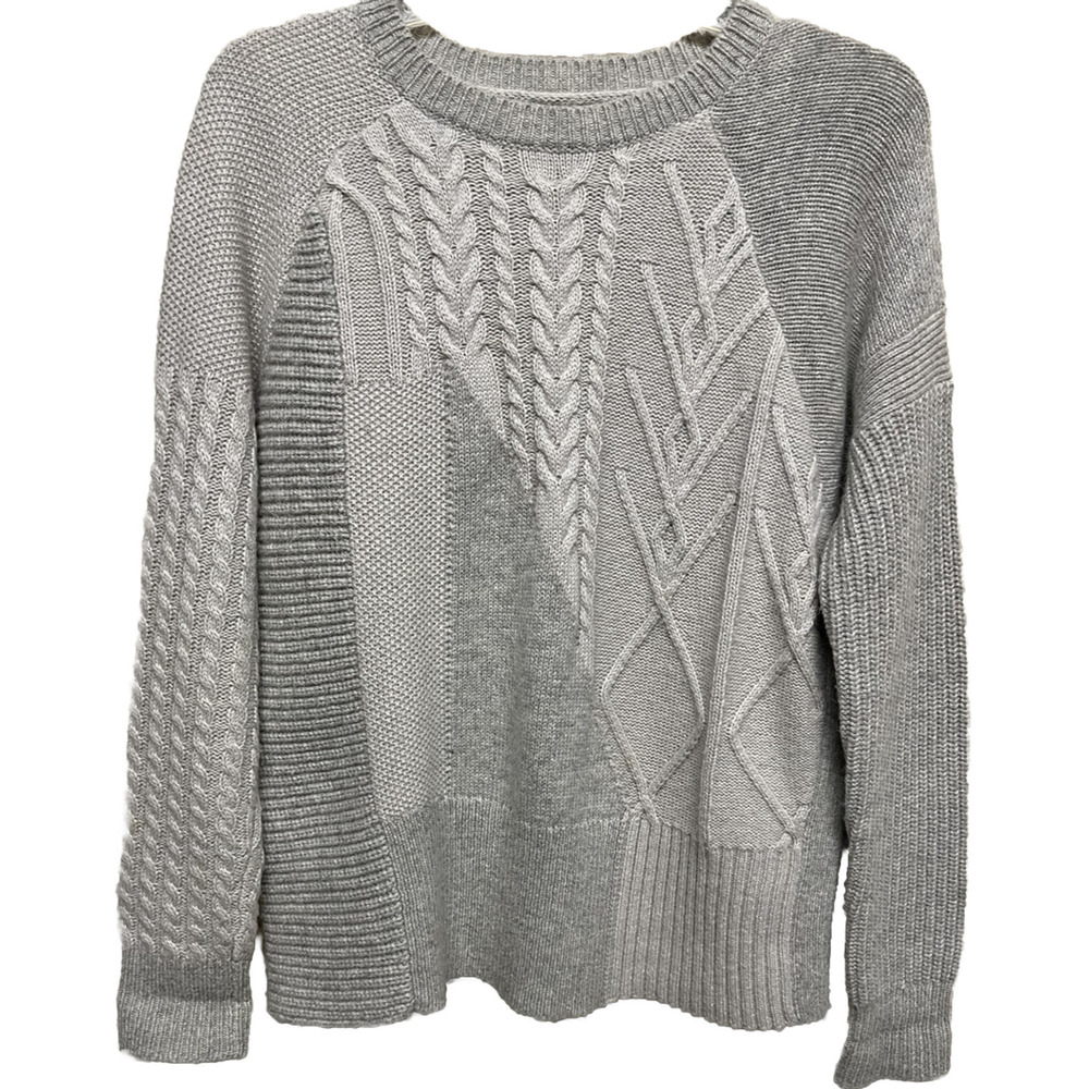 ALLSAINTS Gray Wool Alpaca Cable Knit Link Jumper Sweater Women's Size S